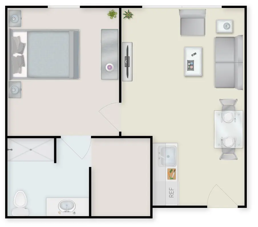 Charter Senior Living of Paris One-Bedroom Deluxe Floor Plans